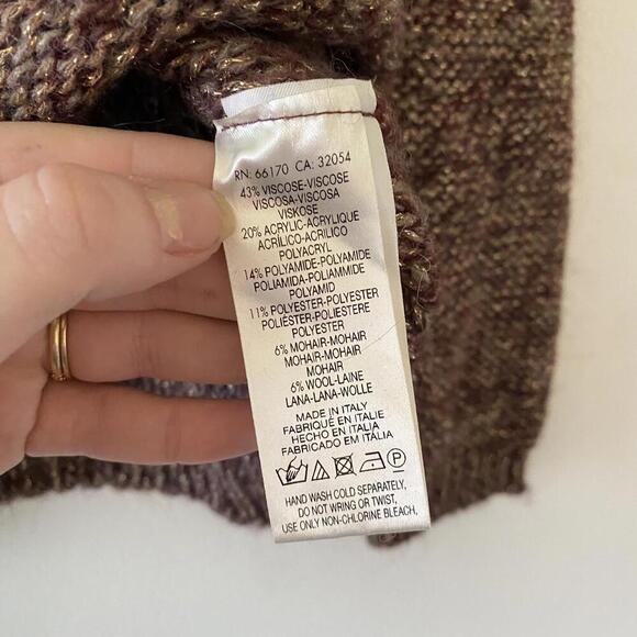 MOTH ANTHROPOLOGIE brown bronze gold knit sweater - Picture 6 of 7